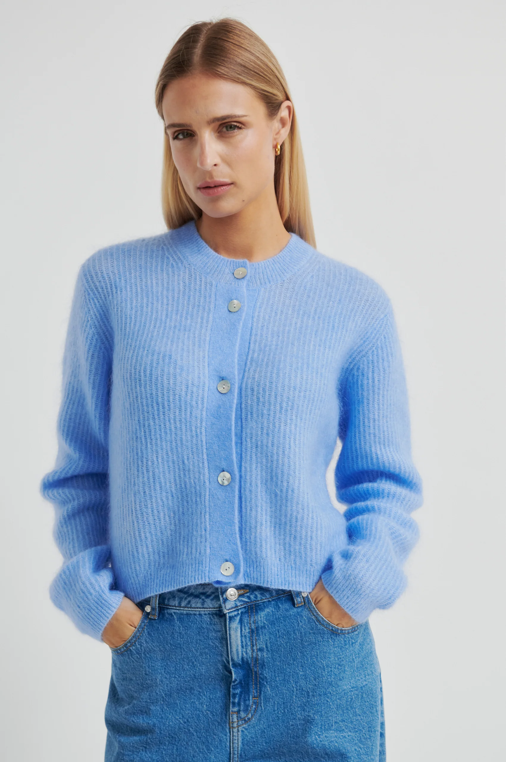 Andrea Knit Rib LS Cardigan - Image 4