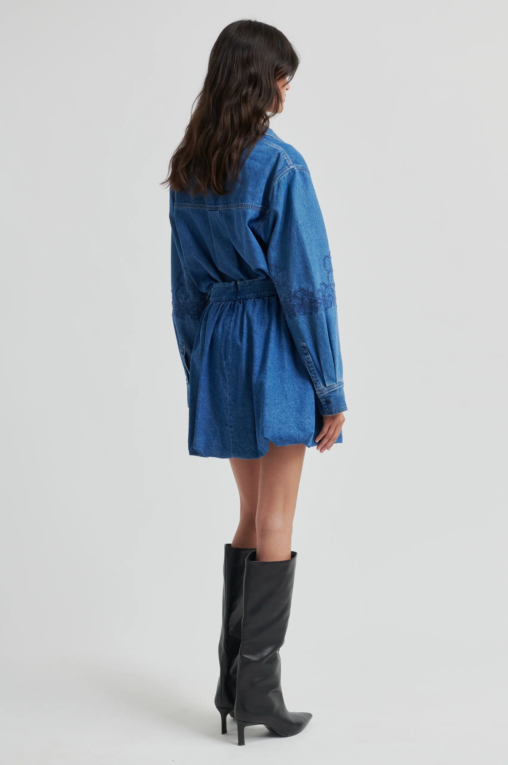 Cornelia Denim Mini Balloon Skirt - Image 3