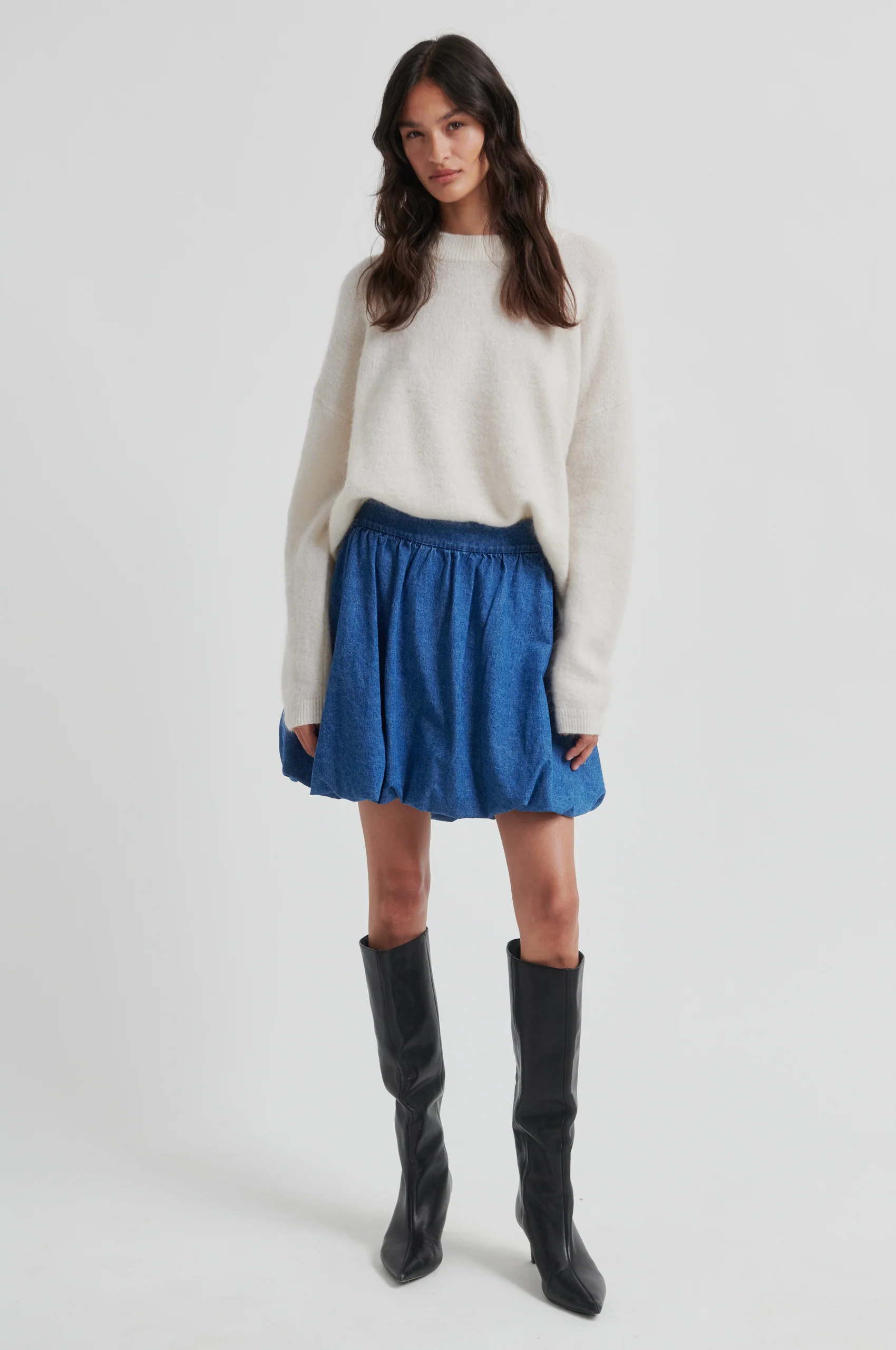 Cornelia Denim Mini Balloon Skirt - Image 5
