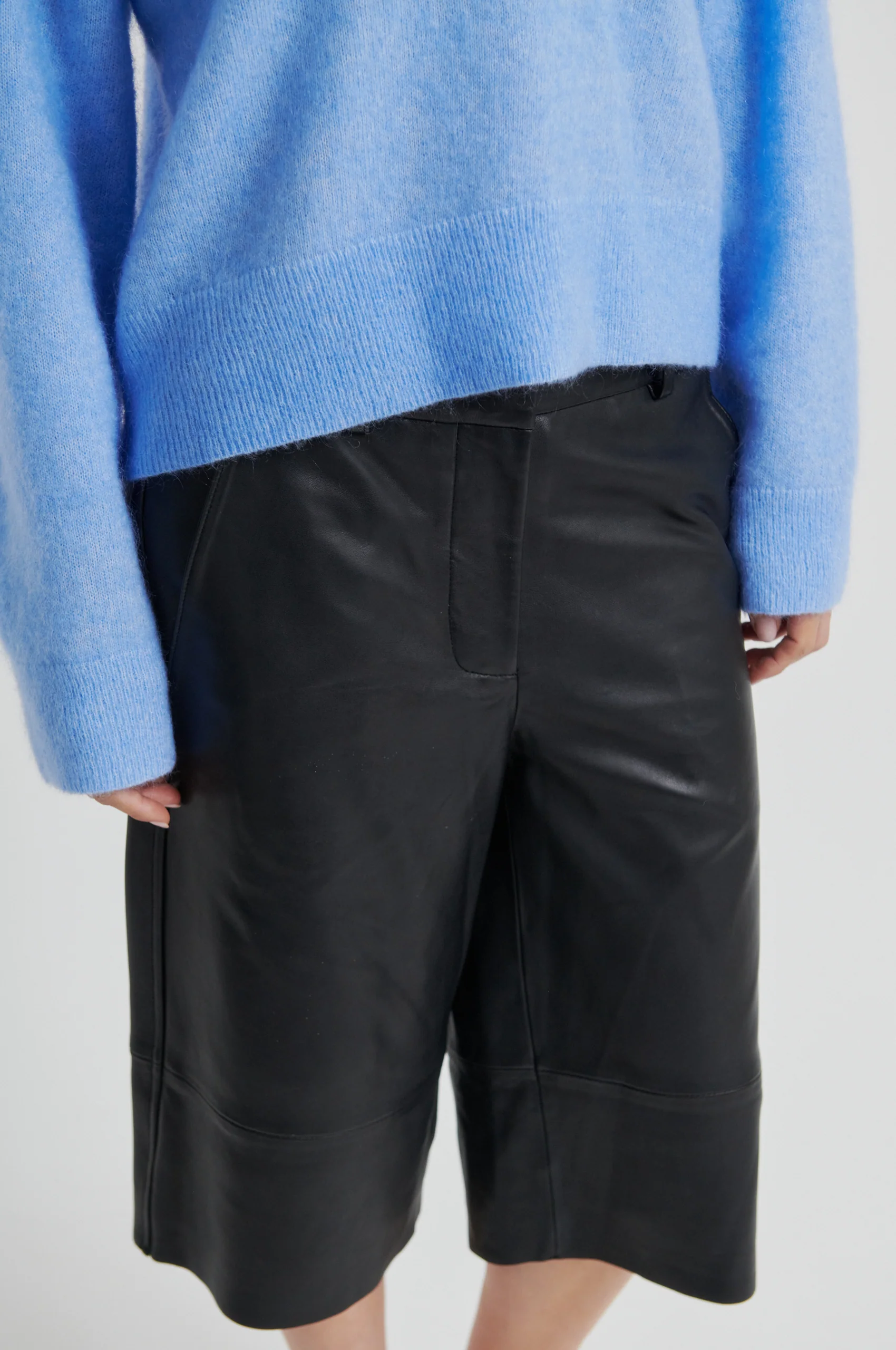 Letho Leather Long Shorts - Image 4