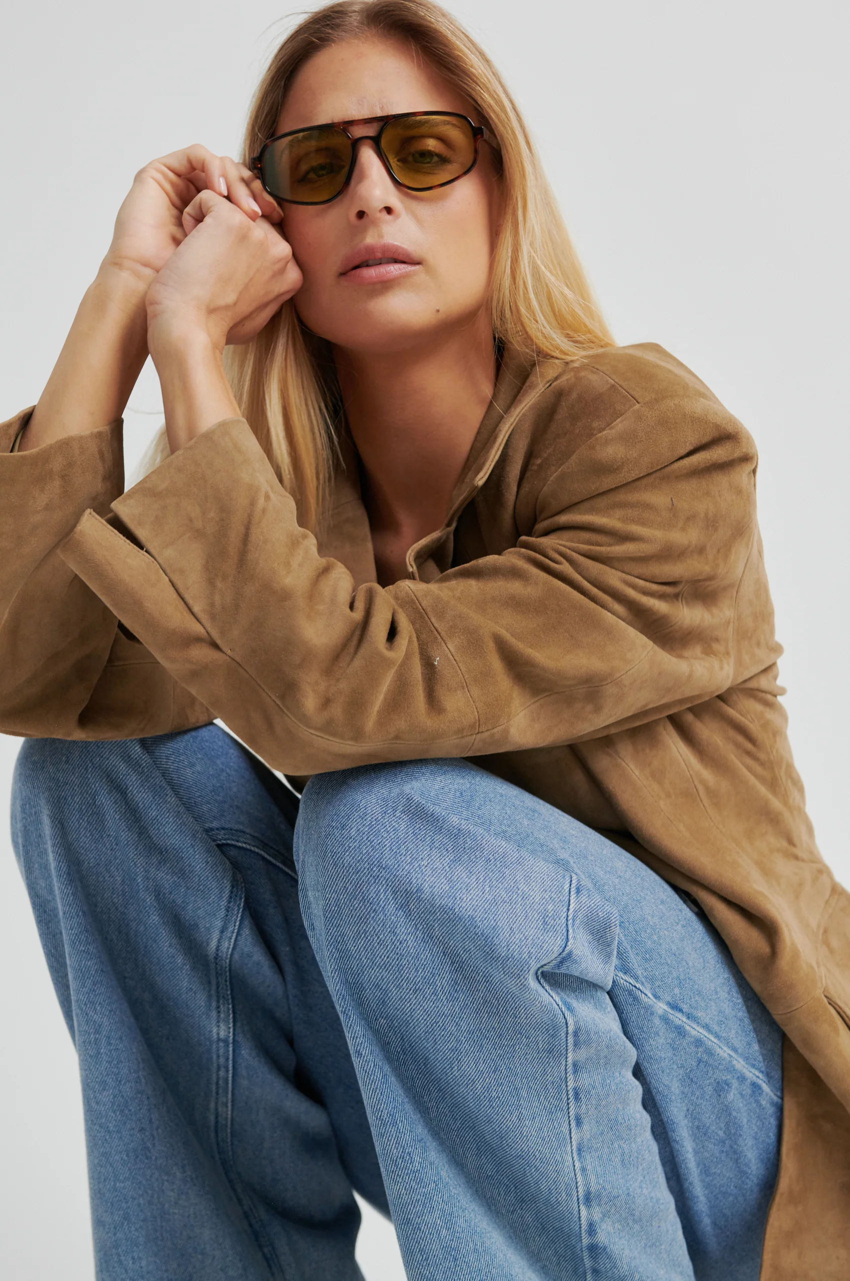 Suellen Fitted Suede Blazer - Image 3