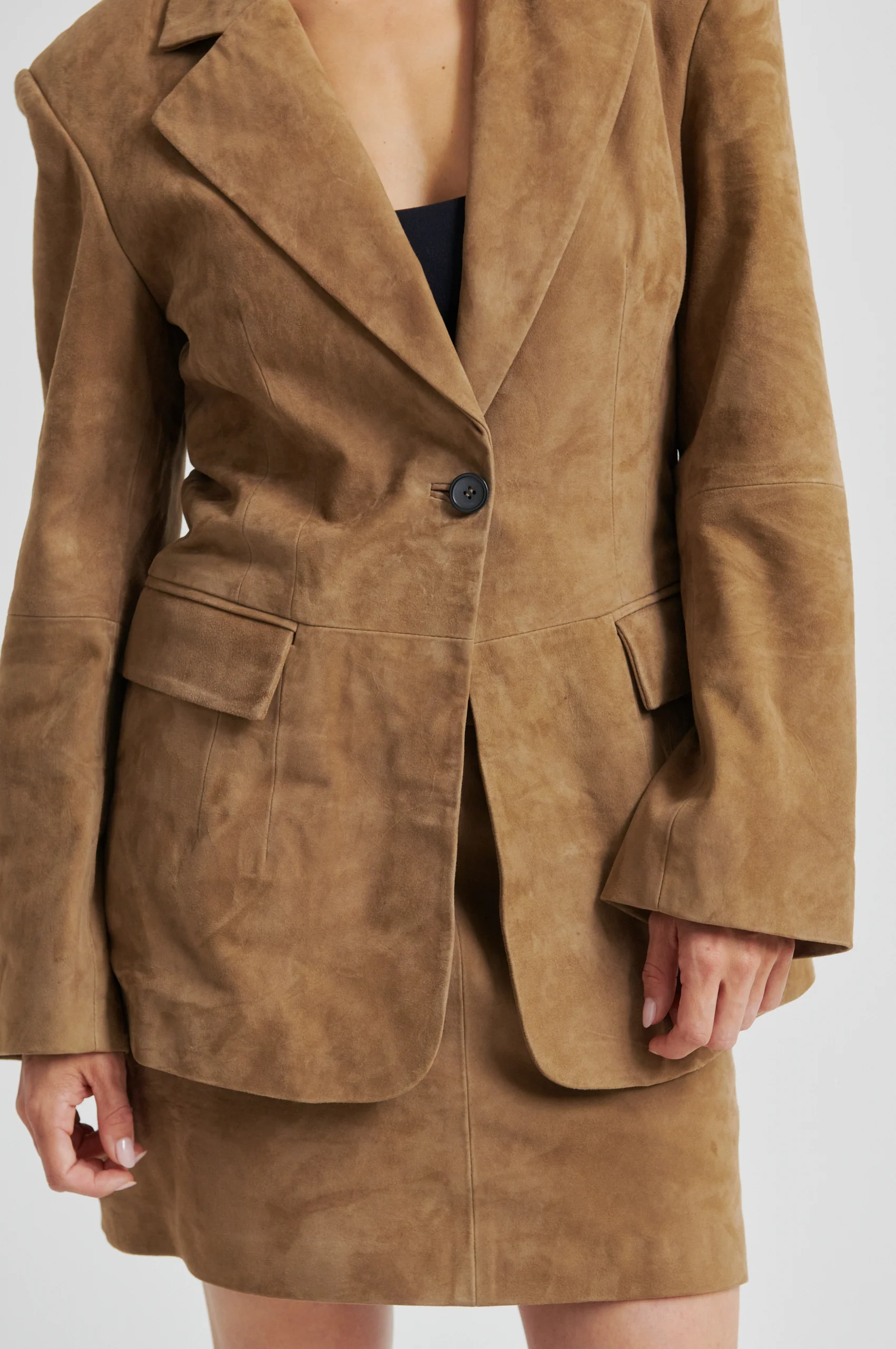 Suellen Fitted Suede Blazer - Image 5