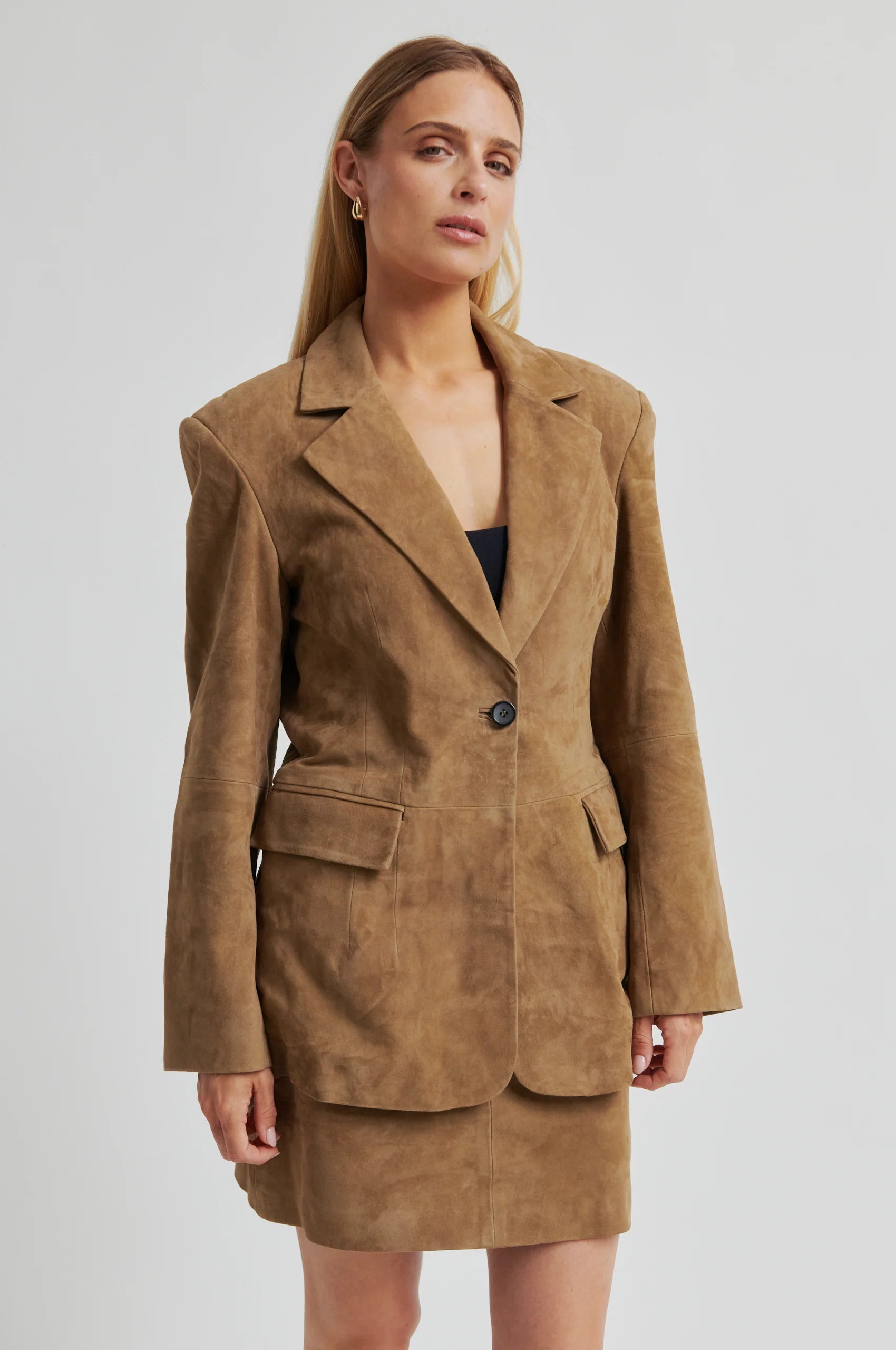 Suellen Fitted Suede Blazer - Image 6
