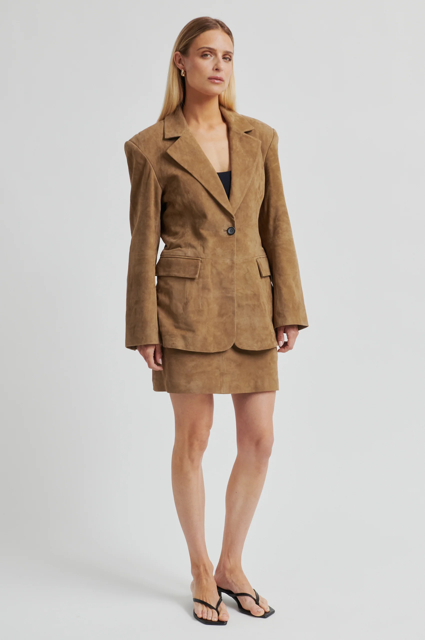 Suellen Fitted Suede Blazer - Image 7